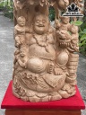 Tượng Phật Di Lặc Tam Phúc Gỗ Ngọc Am Cao 80 Ngang 43 Sâu 27 (cm)