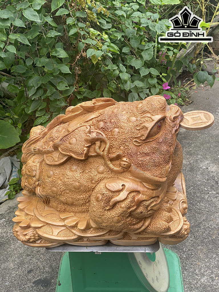 Tượng Thiềm Thừ Gỗ Ngọc Am Cao 36 Ngang 55 Sâu 51 (cm)
