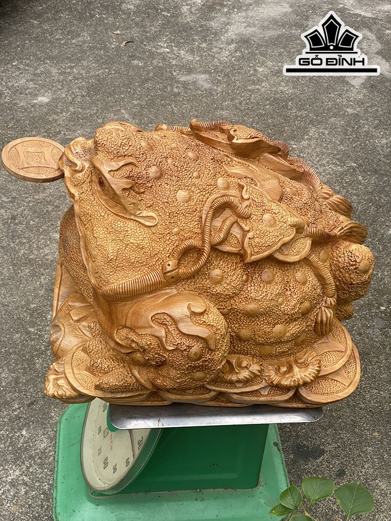 Tượng Thiềm Thừ Gỗ Ngọc Am Cao 36 Ngang 55 Sâu 51 (cm)