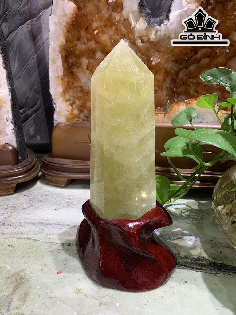 Trụ Đá Thạch Anh Vàng Cao 25,8 Ngang 14 Sâu 10,5 (cm) 1,98kg