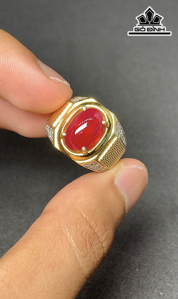 Nhẫn Nam Đá Ruby 4,1cts