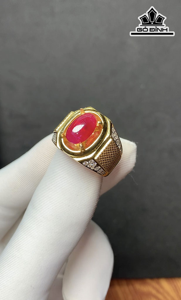 Nhẫn Nam Đá Ruby Lục Yên 3,5cts