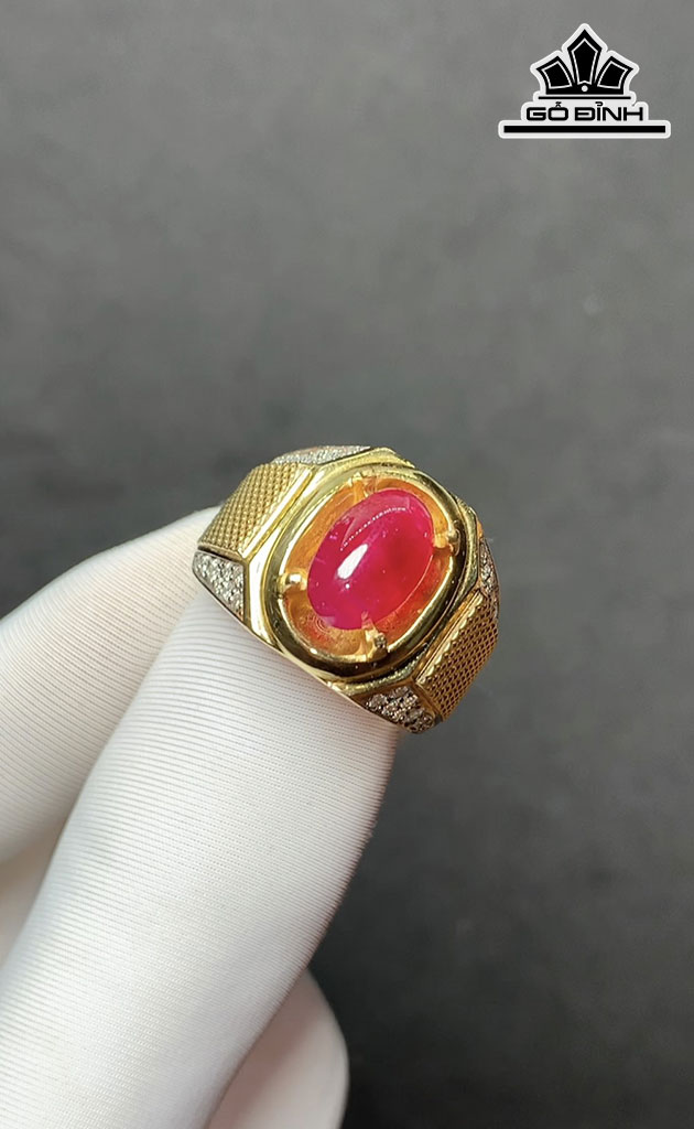 Nhẫn Nam Đá Ruby Lục Yên 3,5cts