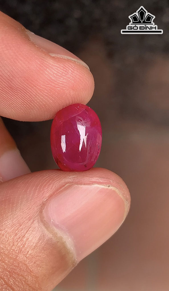 Viên Đá Ruby Cháo Lửa Lục Yên  4,4cts