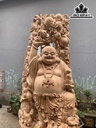 Tượng Phật Di Lặc Cửu Phúc Gỗ Ngọc Am Cao 200 Ngang 98 Sâu 79 (cm)