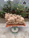 Tượng Phật Di Lặc Nhất Phúc Kéo Bao Tiền Gỗ Ngọc Am Cao 41 Ngang 70 Sâu 26 (cm)