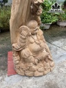 Tượng Phật Di Lặc Tam Phúc Gỗ Ngọc Am Cao 85 Ngang 55 Sâu 30 (cm)