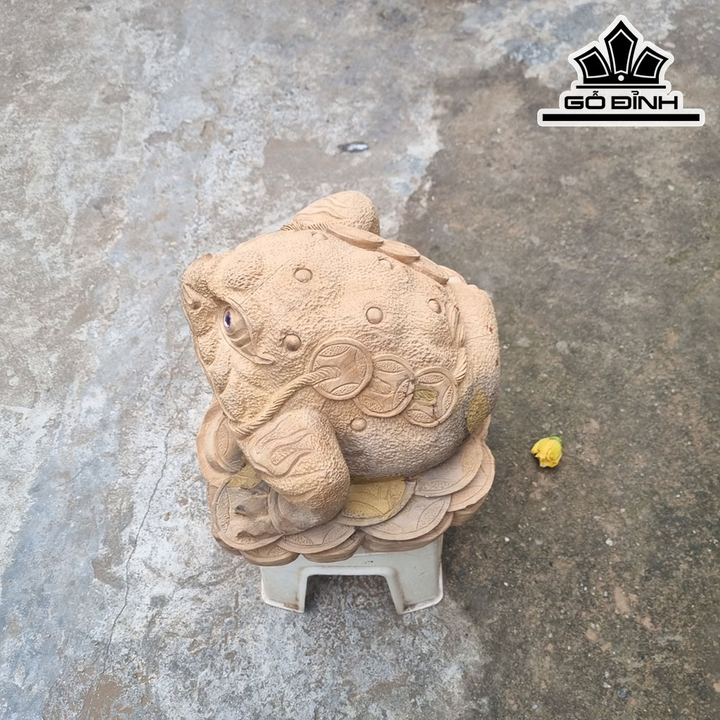 Tượng Thiềm Thừ Gỗ Ngọc Am Cao 23 Ngang 30 Sâu 25 (cm)