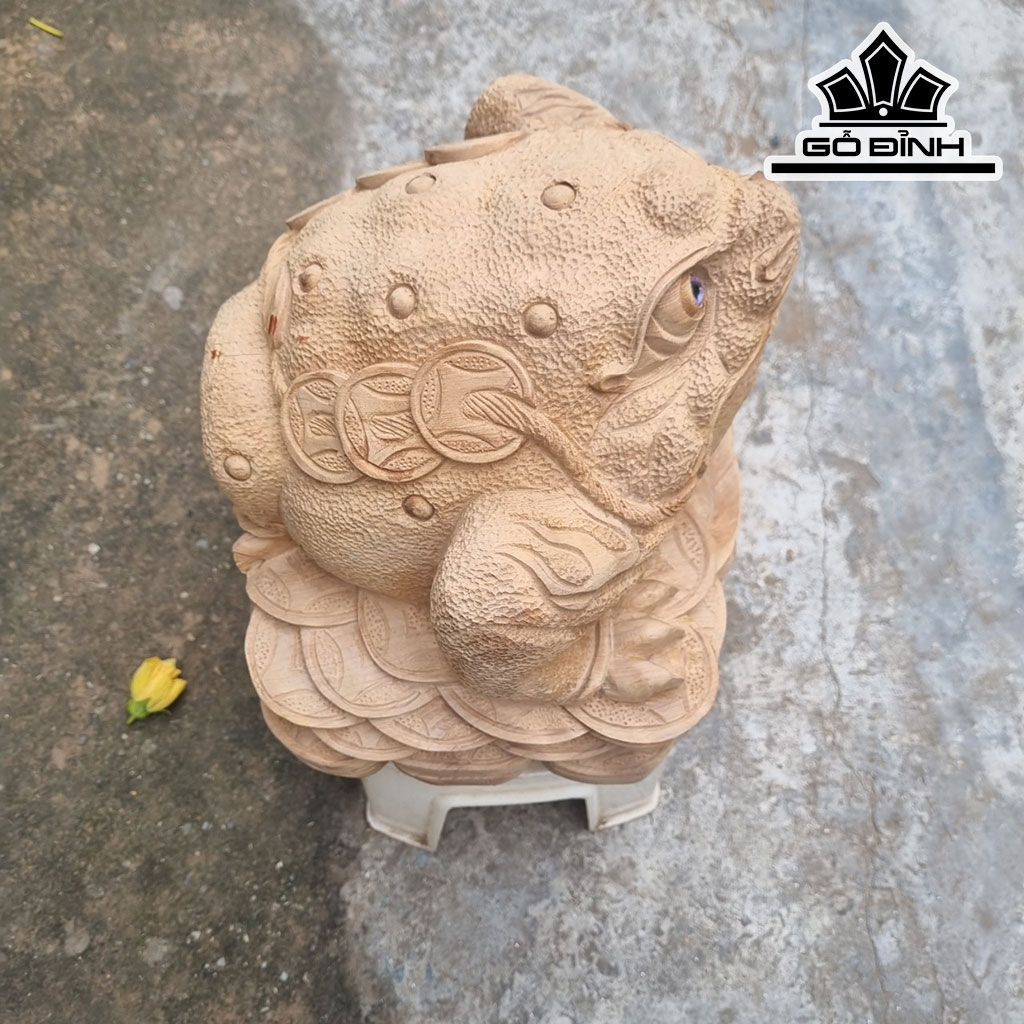 Tượng Thiềm Thừ Gỗ Ngọc Am Cao 23 Ngang 30 Sâu 25 (cm)