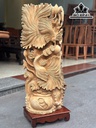 Tượng Cá Xiêm Tài Lộc Gỗ Ngọc Am Cao 100 Ngang 45 Sâu 18 (cm)