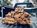 Tượng Bát Mã Truy Phong Gỗ Bách Xanh Cao