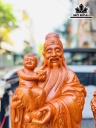 Tượng Phúc Lộc Thọ (Tam Đa) Gỗ Hương Cao 80 Ngang 30 Sâu 22 (cm)