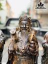 Tượng Phúc Lộc Thọ (Tam Đa) Gỗ Mun Hoa Cao 60 Ngang 22 Sâu 15 (cm)
