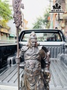 Tượng Quan Công Chống Đao Gỗ Mun Hoa Cao 60 Ngang 21 Sâu 15 (cm)
