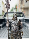 Tượng Quan Công Chống Đao Gỗ Mun Hoa Cao 60 Ngang 21 Sâu 15 (cm)