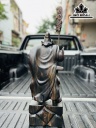 Tượng Quan Công Chống Đao Gỗ Mun Hoa Cao 60 Ngang 21 Sâu 15 (cm)