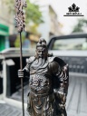 Tượng Quan Công Chống Đao Gỗ Mun Hoa Cao 60 Ngang 21 Sâu 15 (cm)