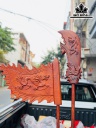 Tượng Quan Công Đọc Sách Gỗ Hương Cao 80 Ngang 42 Sâu 30 (cm)