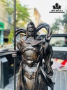 Tượng Quan Công Hổ Phù Gỗ Mun Hoa Cao 80 Ngang 28 Sâu 16 (cm)