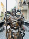 Tượng Quan Công Hổ Phù Gỗ Mun Hoa Cao 80 Ngang 28 Sâu 16 (cm)