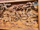 Tranh Thập Bát La Hán Gỗ Hương Cao 96 Ngang 231 Dày 7 (cm)
