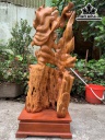 Tượng Đạt Ma Sư Tổ Gỗ Hương Cao 88 Ngang 40 Sâu 27 (cm)