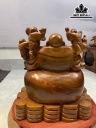Tượng Phật Di Lặc Ngũ Phúc Gỗ Hương Cao 44 Ngang 42 Sâu 35 (cm)