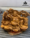 Tượng Phật Di Lặc Ngũ Phúc Gỗ Hương Cao 56 Ngang 77 Sâu 45 (cm)