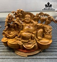 Tượng Phật Di Lặc Ngũ Phúc Gỗ Hương Cao 56 Ngang 77 Sâu 45 (cm)
