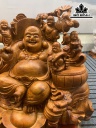 Tượng Phật Di Lặc Ngũ Phúc Gỗ Hương Cao 66 Ngang 68 Sâu 40 (cm)