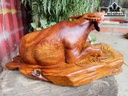 Tượng Trâu Gỗ Hương Cao 28 Ngang 15 Sâu 20 (cm)