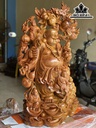 Tượng Phật Di Lặc Ngũ Phúc Vác Đào Gỗ Hương Cao 87 Ngang 54 Sâu 30 (cm)