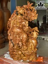 Tượng Phật Di Lặc Ngũ Phúc Vác Đào Gỗ Hương Cao 87 Ngang 54 Sâu 30 (cm)