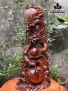 Tượng Nhất Long Đoạt Ngọc Gỗ Cẩm Cao 69 Ngang 32 Sâu 18 (cm)