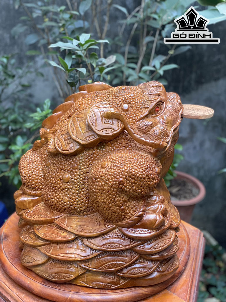 Tượng Thiềm Thừ Gỗ Ngọc Am Cao 40 Ngang 48 Sâu 38 (cm)