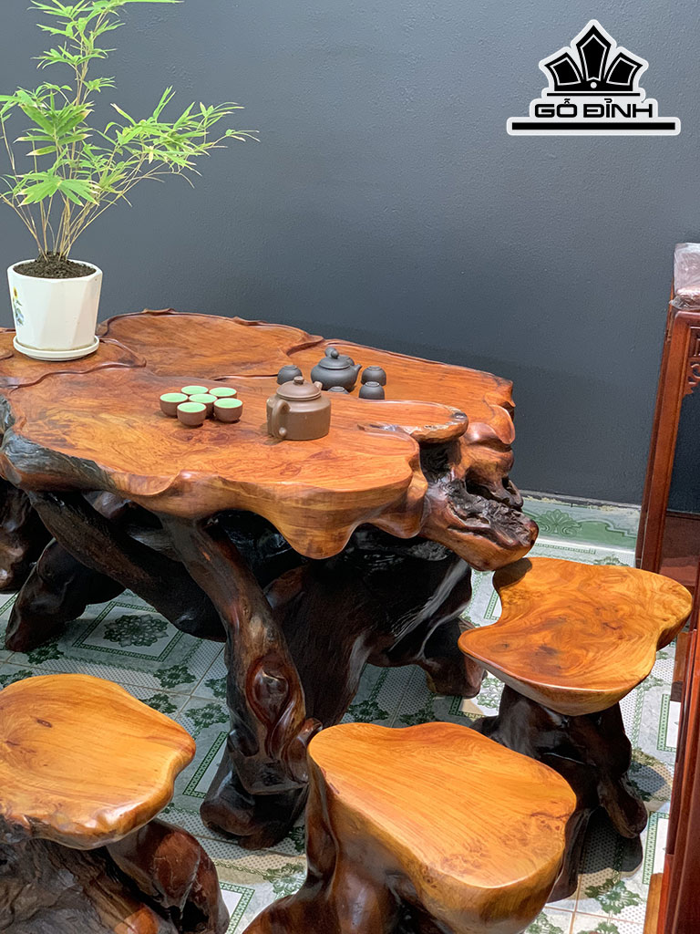 Bộ Bàn Trà 7 Món Gỗ Hương