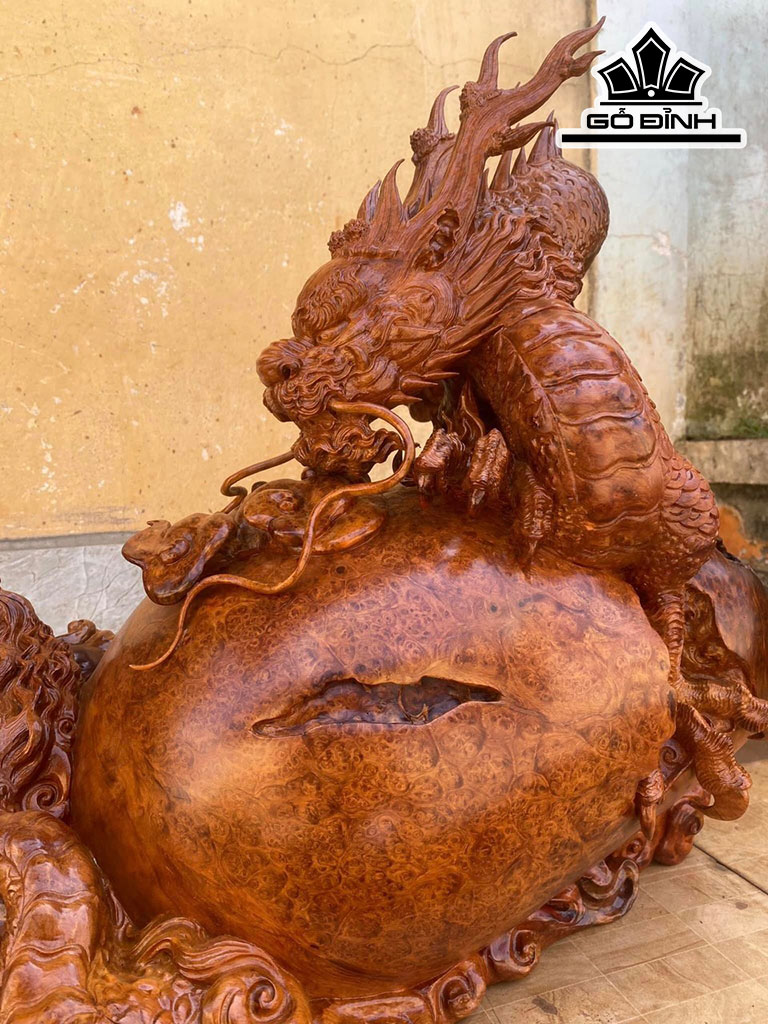 Trứng Rồng Gỗ Nu Hương Cao 57 Ngang 57 Sâu 40 (cm)