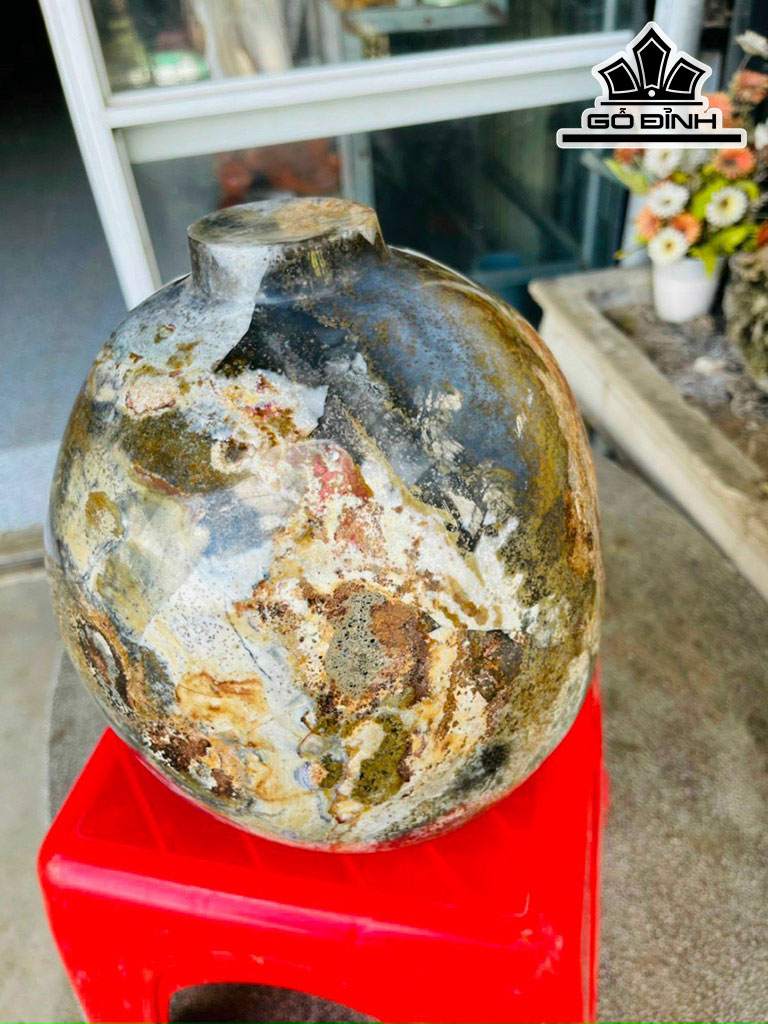 Tác Phẩm Chum Phú Quý Đá Canxedon Cao 24 Ngang 21 (cm) 13,2kg