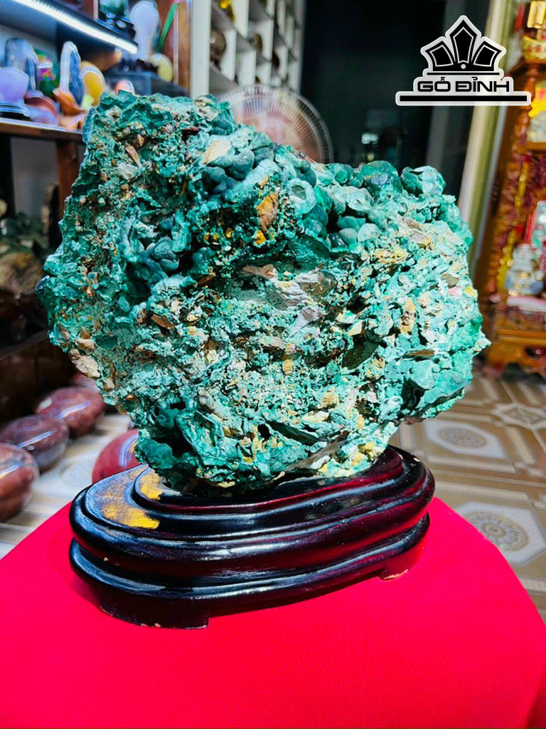 Tác Phẩm Đá Malachite Cao 25 Ngang 26 (cm) 6kg