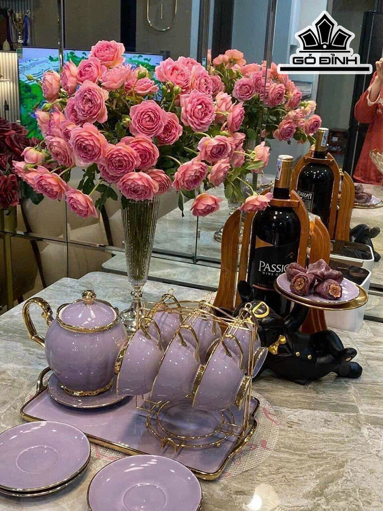 Bộ Ấm Chén Tím Gốm Tàu