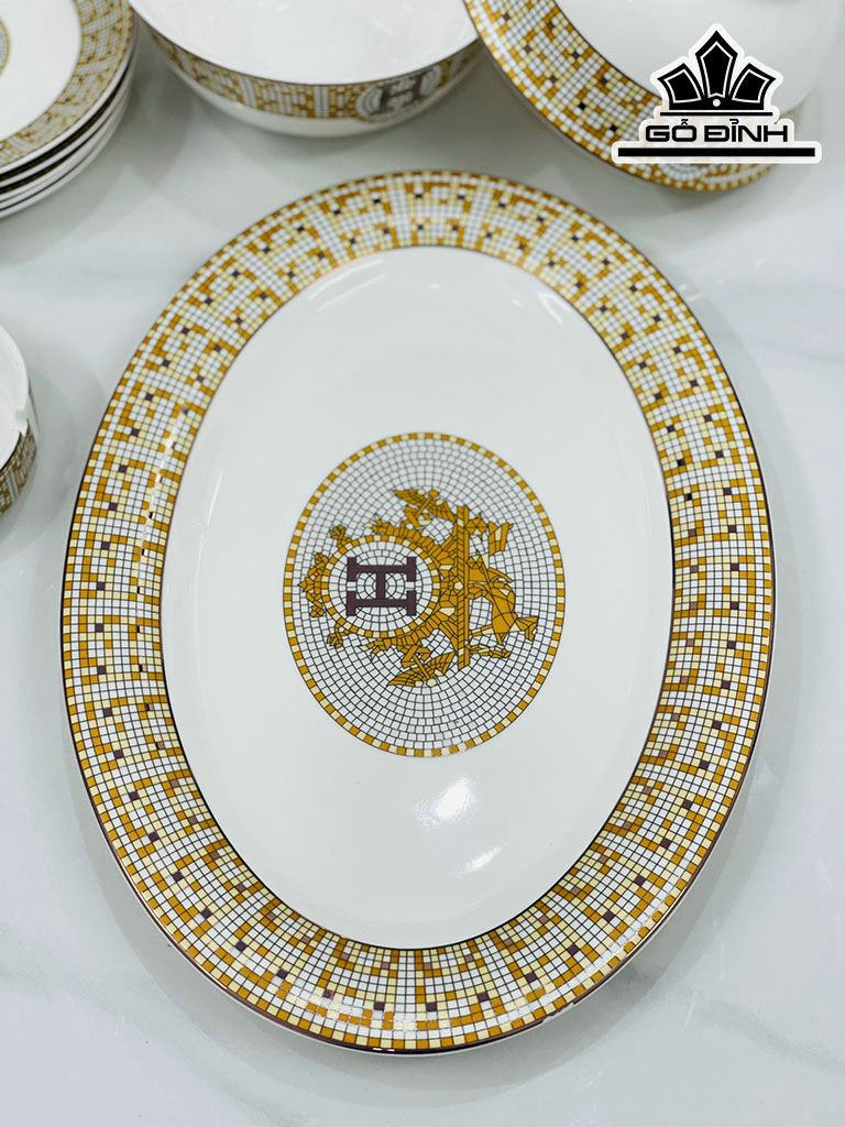Bộ Chén Đĩa Gốm Tàu