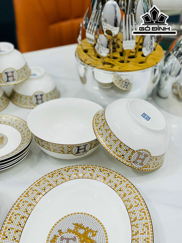 Bộ Chén Đĩa Gốm Tàu