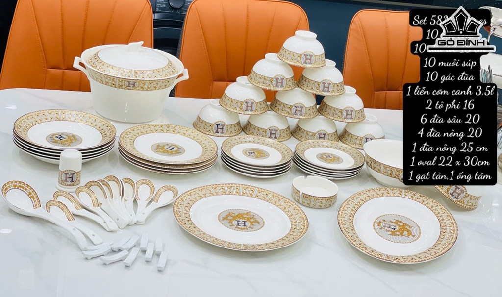 Bộ Chén Đĩa Gốm Tàu