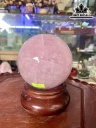 Bi Cầu Đá Thạch Anh Hồng Đường Kính Hạt 10 (cm) 1,46kg