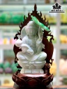 Tượng Phật Bà Tọa Đài Sen Đá Cẩm Thạch Cao 39 Ngang 19 (cm) 3,6kg