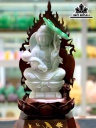 Tượng Phật Bà Tọa Đài Sen Đá Cẩm Thạch Cao 39 Ngang 19 (cm) 3,6kg