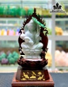 Tượng Phật Bà Tọa Đài Sen Đá Cẩm Thạch Cao 39 Ngang 19 (cm) 3,6kg