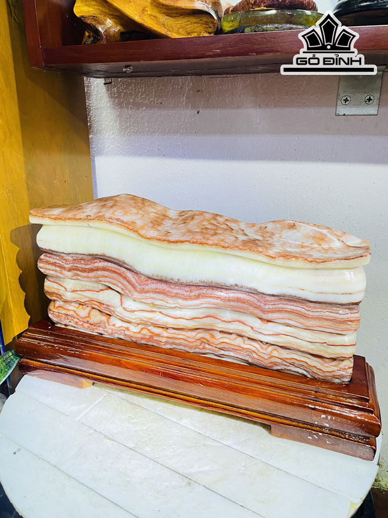 Tác Phẩm Đá Thịt Heo Đá Canxit Cao 22 Ngang 34 (cm) 7,8kg
