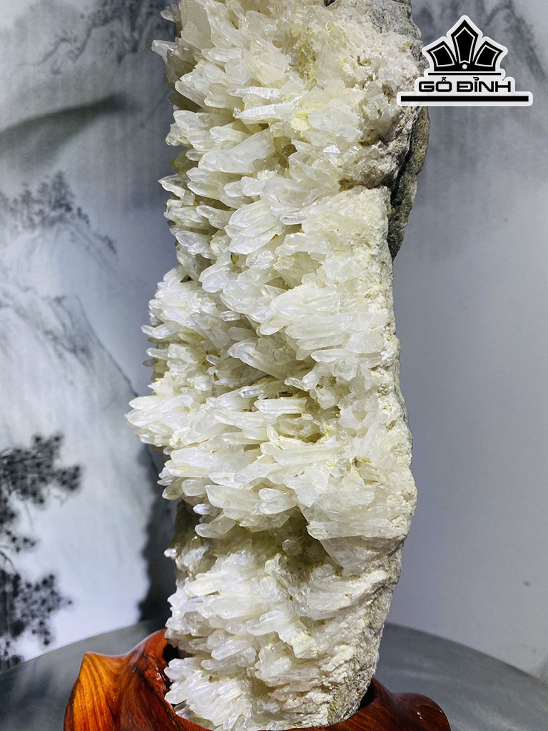Tinh Thể Đá Thạch Anh Trắng Cao 33 Ngang 14 (cm) 2,1kg