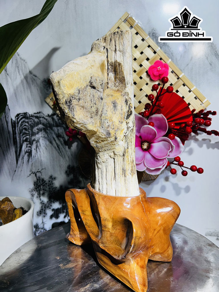 Tác Phẩm Gỗ Hóa Thạch Cao 35 Ngang 21 (cm) 3,6kg